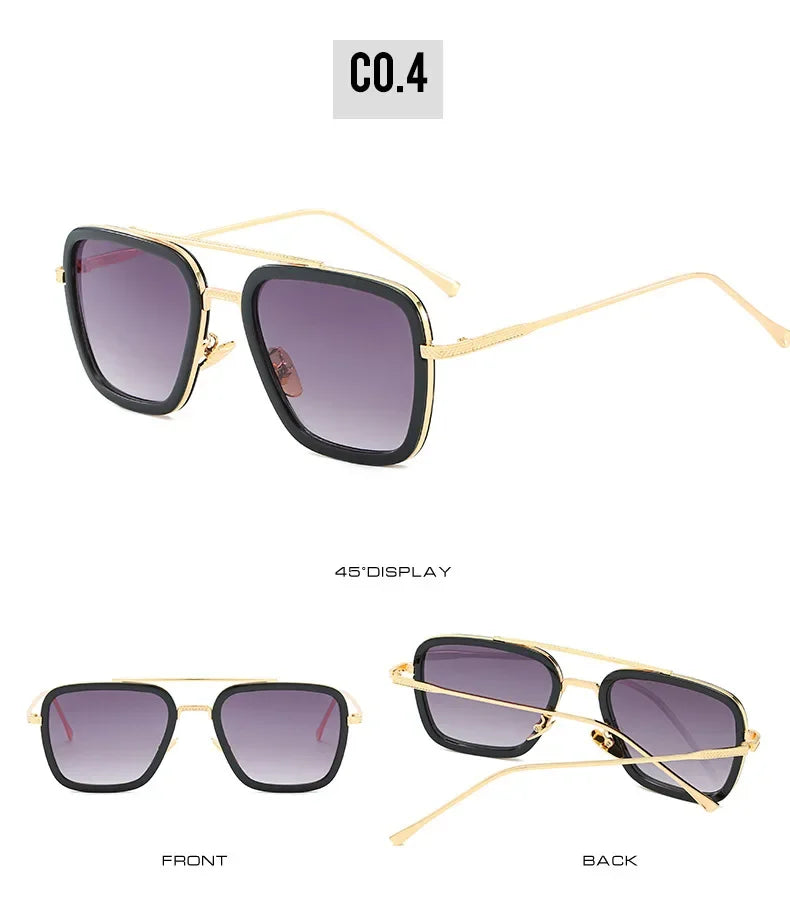 Hot sale 🎁Stark Sunglasses – Fashion Square Driving Glasses for Men & Women, Unisex Metal Frame