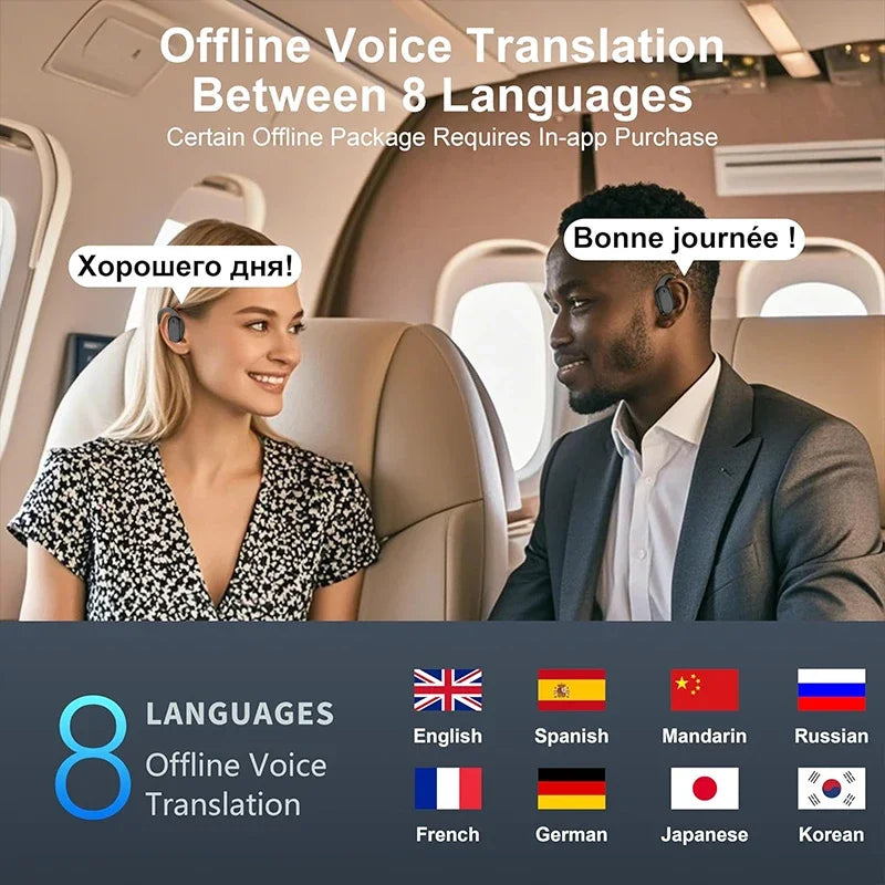 3-in-1 Translator Earbuds – Real-Time Translation in 144 Languages & Accents for Travel and Business
