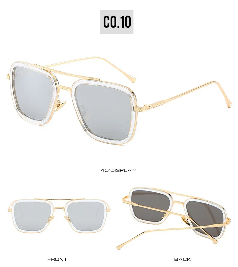 Hot sale 🎁Stark Sunglasses – Fashion Square Driving Glasses for Men & Women, Unisex Metal Frame