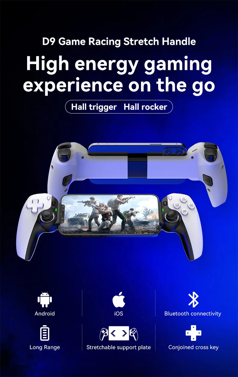 BSP D9 Wireless Handle For Switch Game Bluetooth Stretching Joystick For PS3 PS4 Android IOS Gamepad