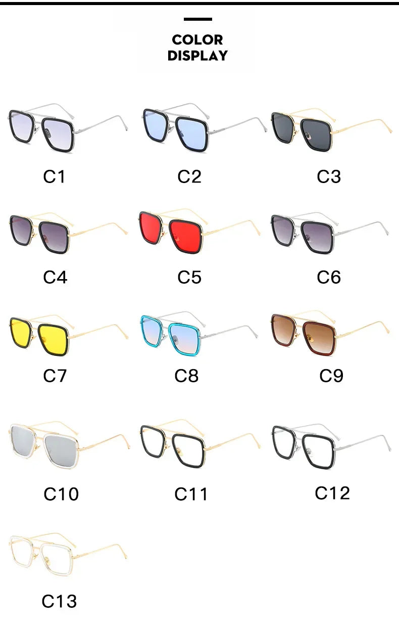 Hot sale 🎁Stark Sunglasses – Fashion Square Driving Glasses for Men & Women, Unisex Metal Frame