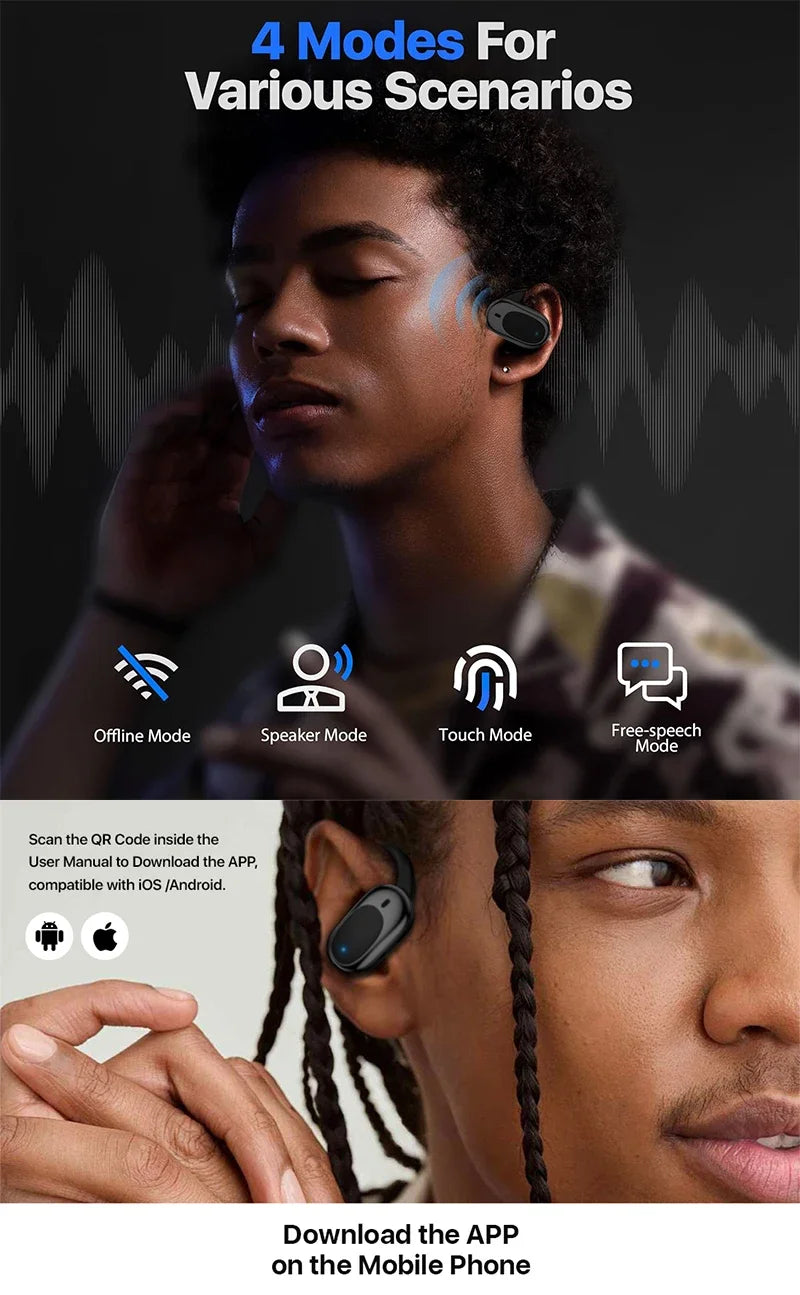 3-in-1 Translator Earbuds – Real-Time Translation in 144 Languages & Accents for Travel and Business