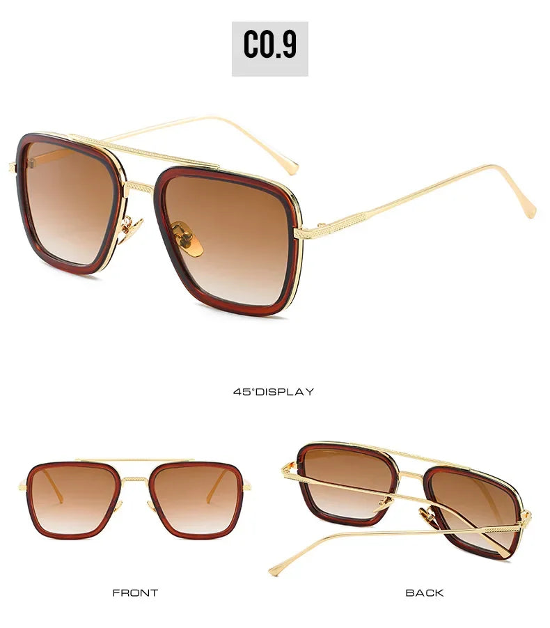 Hot sale 🎁Stark Sunglasses – Fashion Square Driving Glasses for Men & Women, Unisex Metal Frame