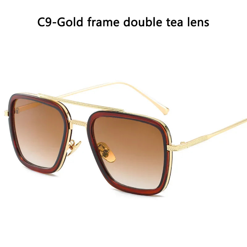 Hot sale 🎁Stark Sunglasses – Fashion Square Driving Glasses for Men & Women, Unisex Metal Frame