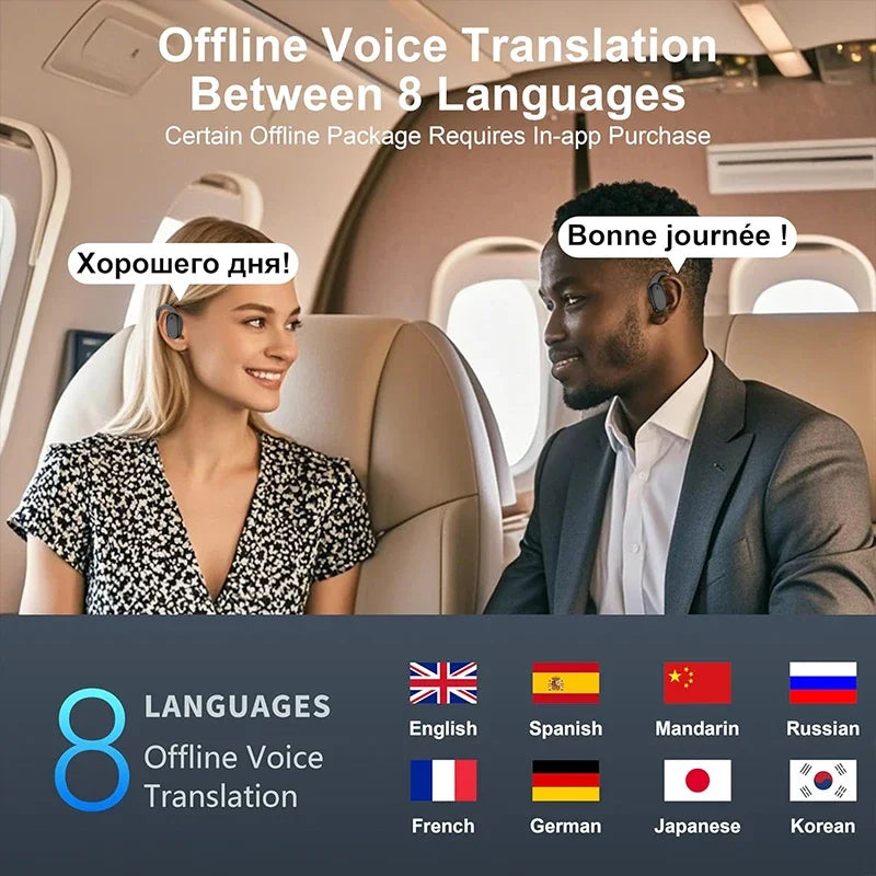 3-in-1 Translator Earbuds – Real-Time Translation in 144 Languages & Accents for Travel and Business