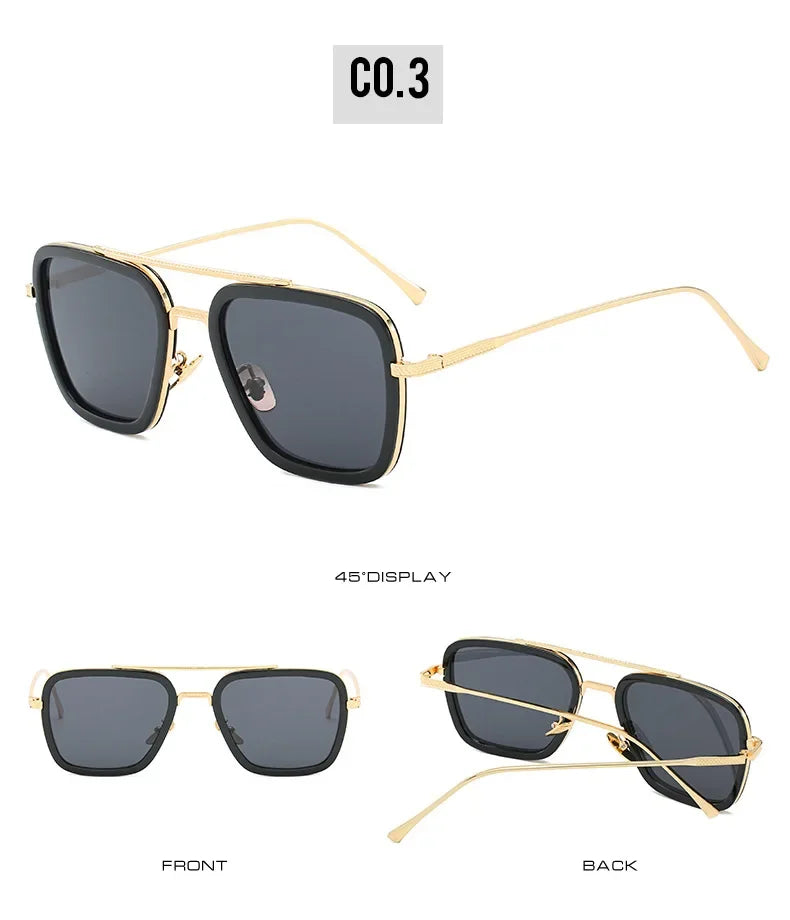 Hot sale 🎁Stark Sunglasses – Fashion Square Driving Glasses for Men & Women, Unisex Metal Frame