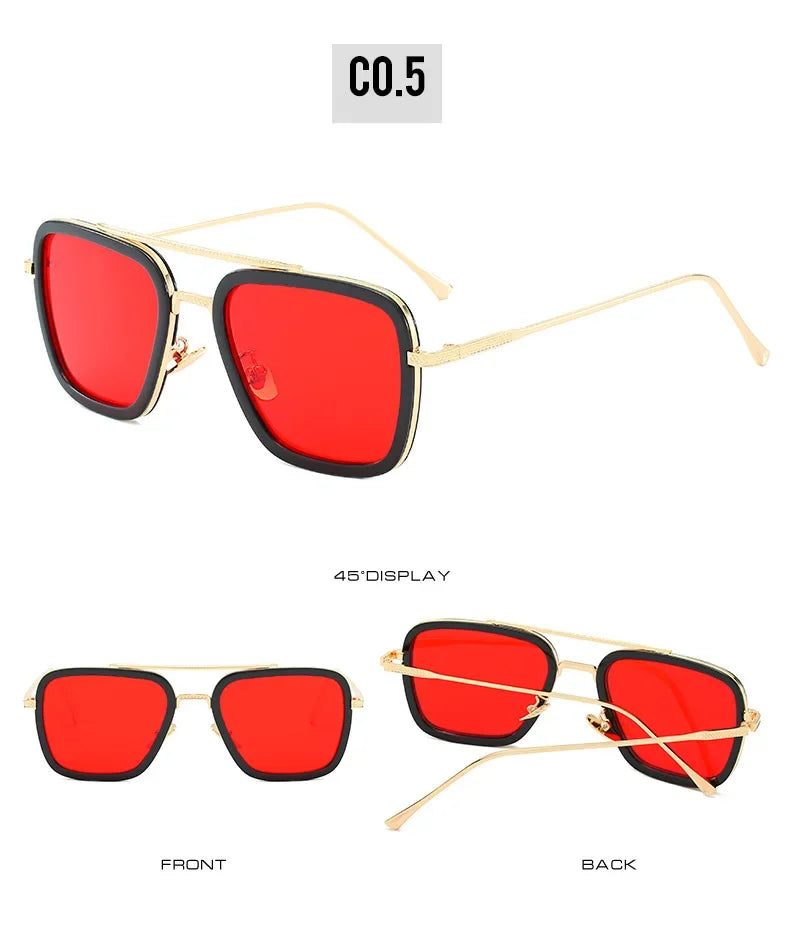 Hot sale 🎁Stark Sunglasses – Fashion Square Driving Glasses for Men & Women, Unisex Metal Frame