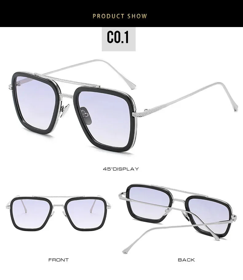 Hot sale 🎁Stark Sunglasses – Fashion Square Driving Glasses for Men & Women, Unisex Metal Frame