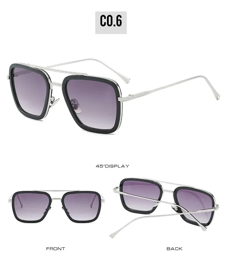 Hot sale 🎁Stark Sunglasses – Fashion Square Driving Glasses for Men & Women, Unisex Metal Frame