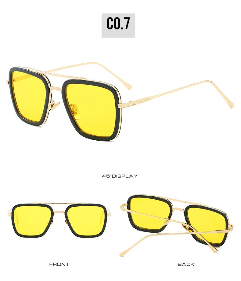 Hot sale 🎁Stark Sunglasses – Fashion Square Driving Glasses for Men & Women, Unisex Metal Frame