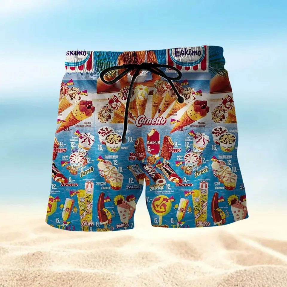 Outfits 2025👕Trendy Ice Cream Shirt – Cool Fashion 3D Print Hawaiian Beach Party T-Shirt for Men & Women (2025)