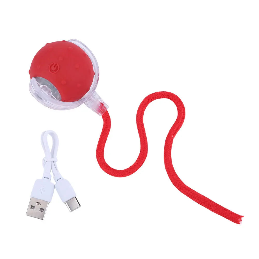 Interactive Cat Toy Ball – Automatic Rolling with Faux Tail, USB Rechargeable