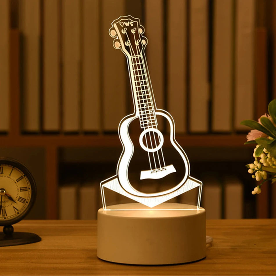 Gift🎁 3D Acrylic Lamp – Neon Sign Light, Xmas Christmas Home & Bedroom Decor, Birthday Gift
