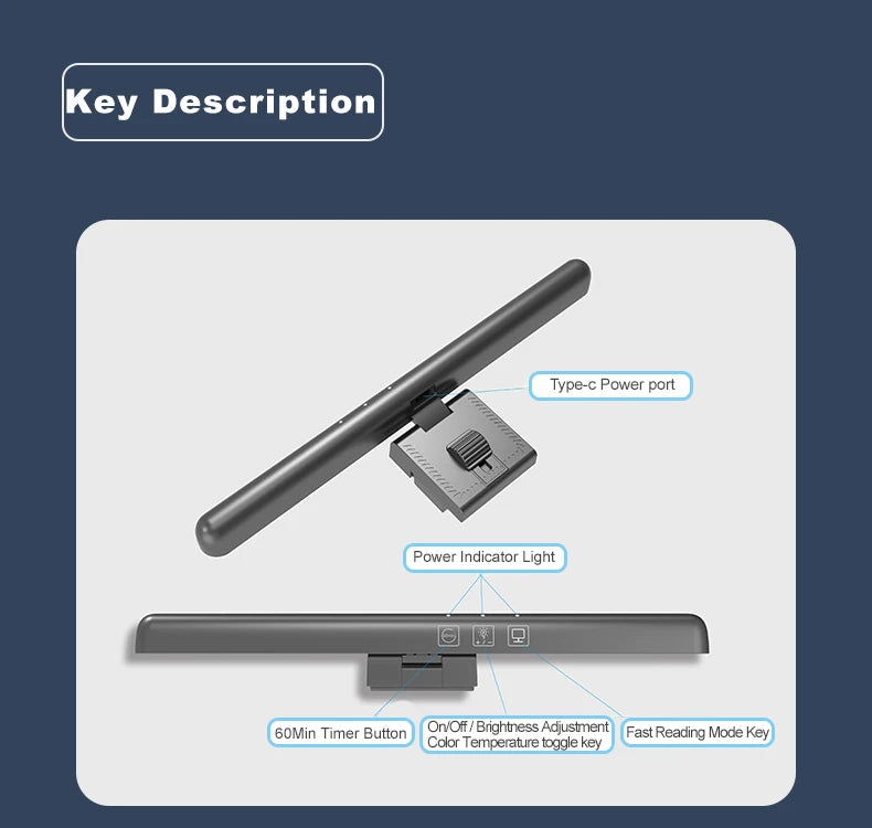 LED Computer Monitor Light Bar For Learning/Reading/Work Eye Protection Lamp