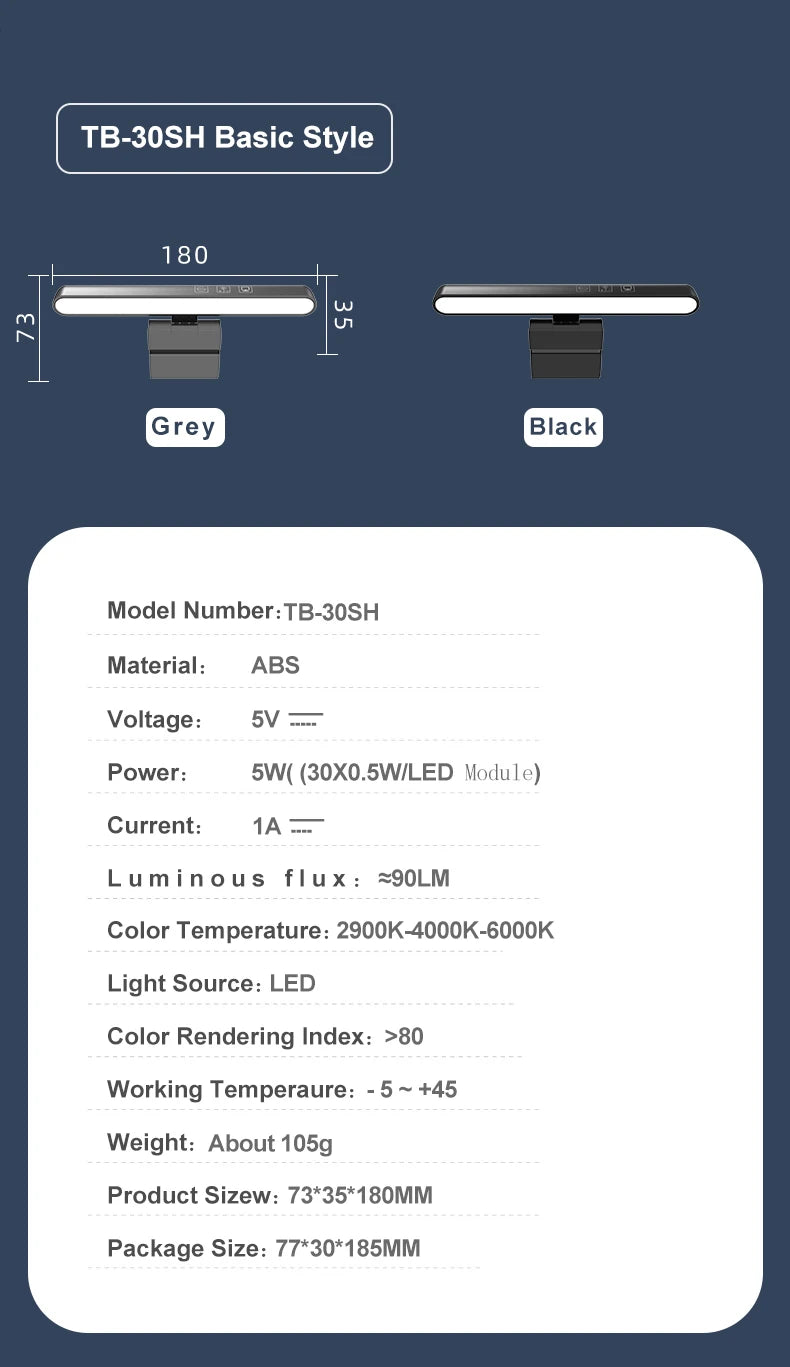 LED Computer Monitor Light Bar For Learning/Reading/Work Eye Protection Lamp
