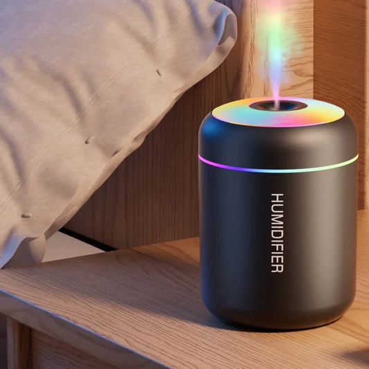 Mini Air Humidifier USB Electric Maker with LED Lights – For Car, Home & Bedroom