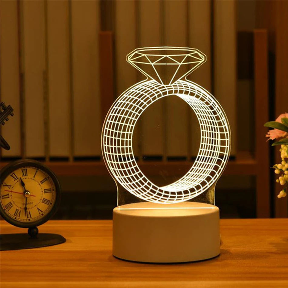Gift🎁 3D Acrylic Lamp – Neon Sign Light, Xmas Christmas Home & Bedroom Decor, Birthday Gift
