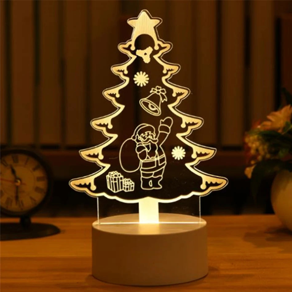 Gift🎁 3D Acrylic Lamp – Neon Sign Light, Xmas Christmas Home & Bedroom Decor, Birthday Gift
