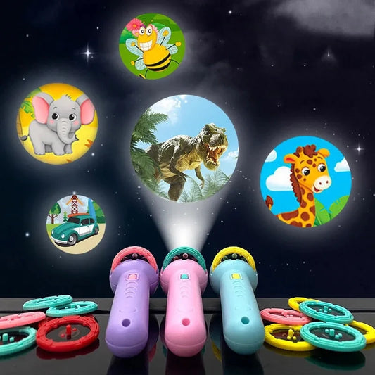 Holiday Gift 🎁Children’s Luminous Projection Flashlight – Fun Cartoon Pattern Toy for Early Education & Holiday Gift