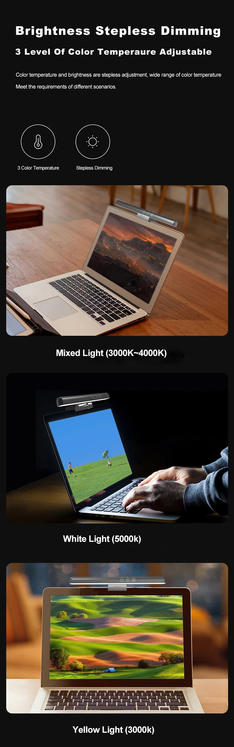 LED Computer Monitor Light Bar For Learning/Reading/Work Eye Protection Lamp
