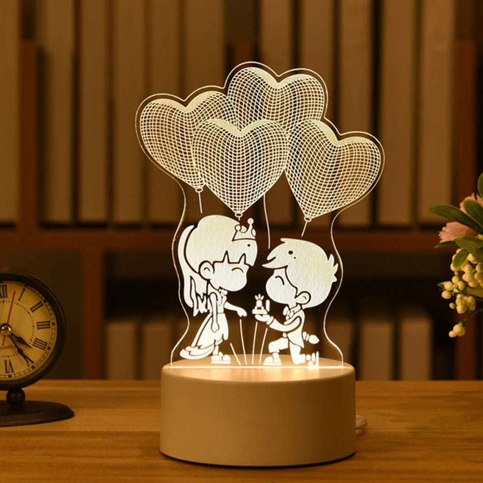 Gift🎁 3D Acrylic Lamp – Neon Sign Light, Xmas Christmas Home & Bedroom Decor, Birthday Gift