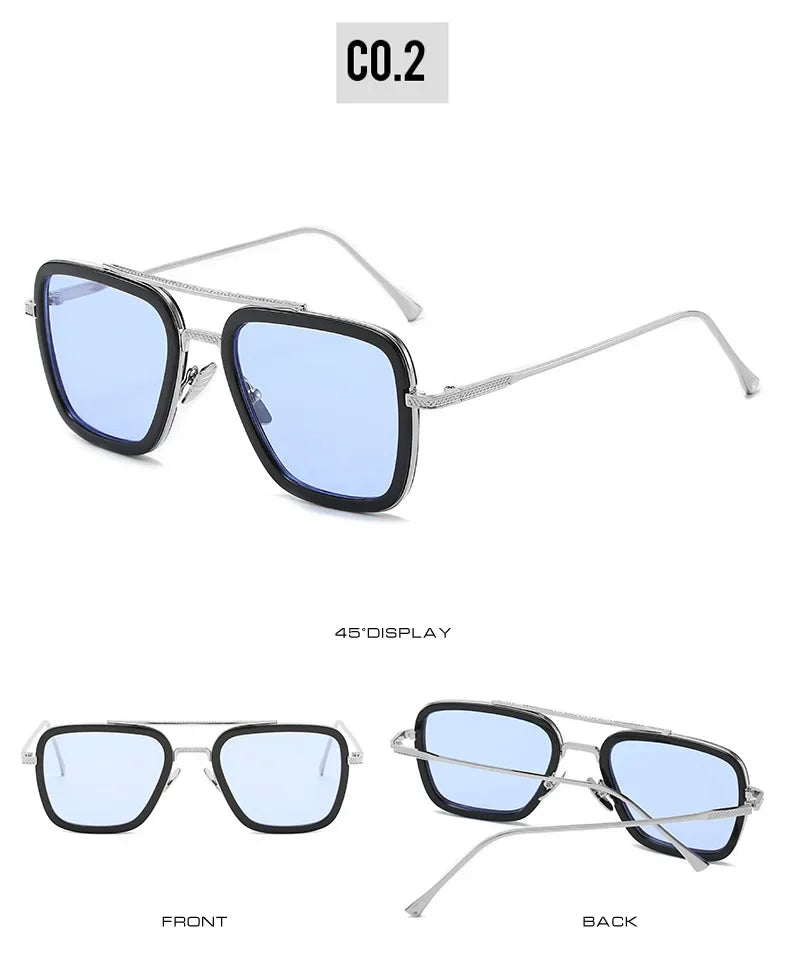 Hot sale 🎁Stark Sunglasses – Fashion Square Driving Glasses for Men & Women, Unisex Metal Frame
